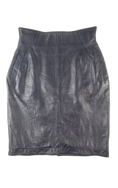 CLAUDE MONTANA Leather Skirt