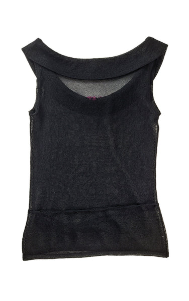 Gauzy Fine Knit Flower Top
