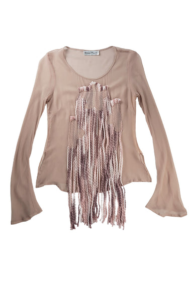 Yarn Applique Silk Top