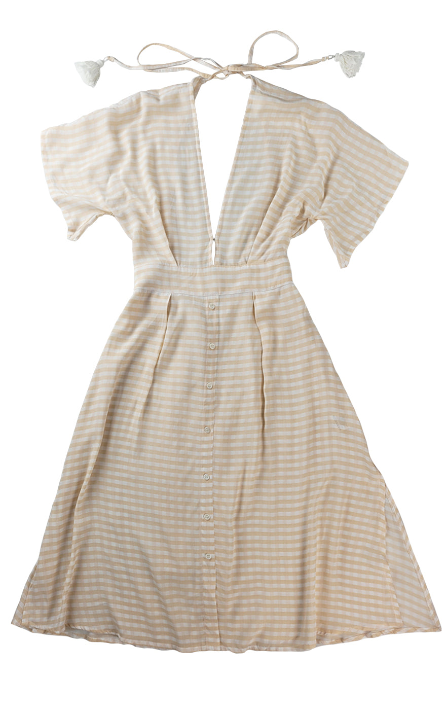 Peach Gingham Picnic Dress