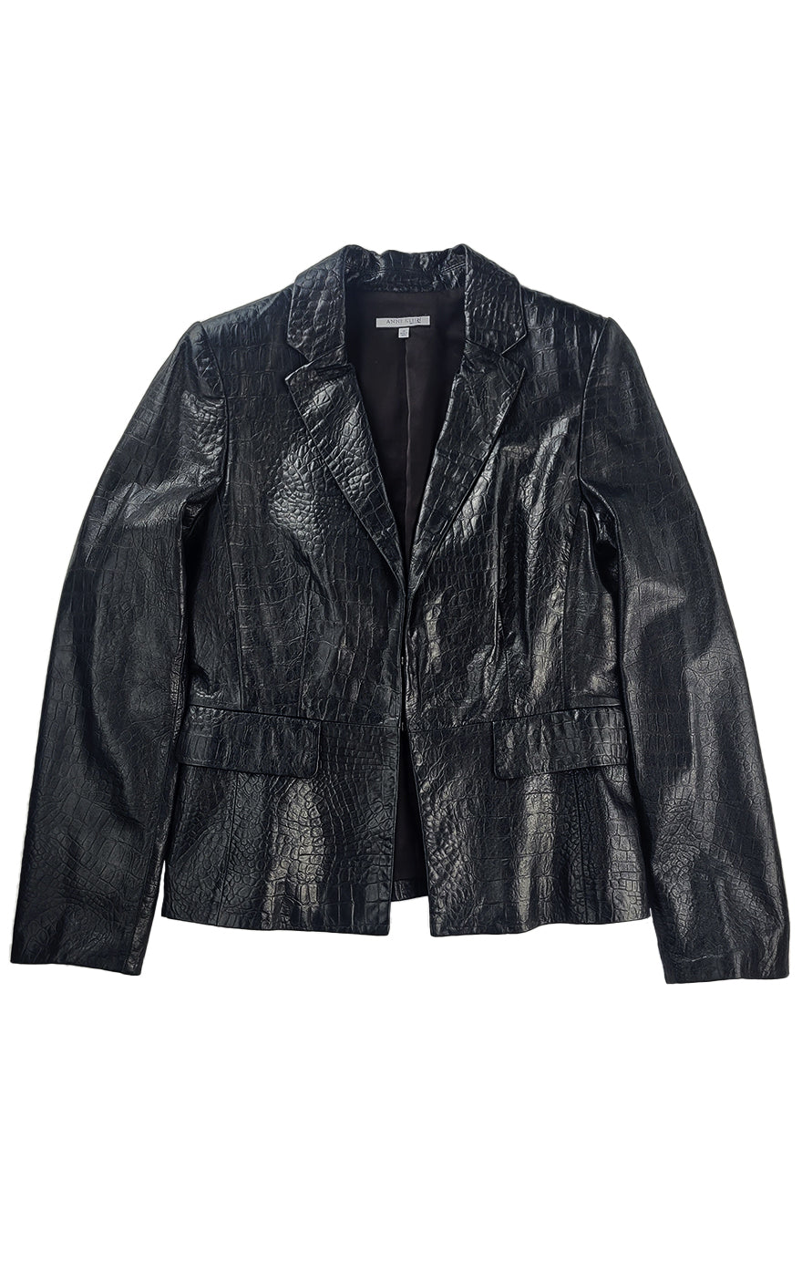 Gator Embossed Leather Blazer