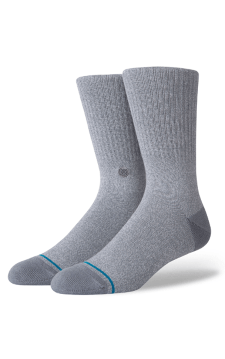 Icon Crew Socks in Grey Heather