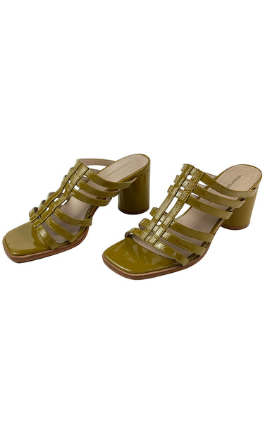 INTENTIONALLY BLANK Mossy Green Heeled Sandal