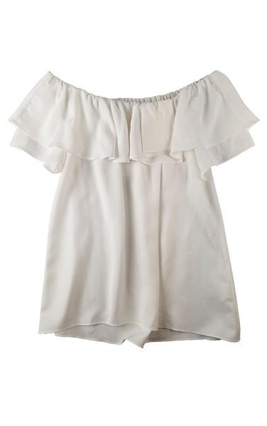 HALSTON Flounce Top