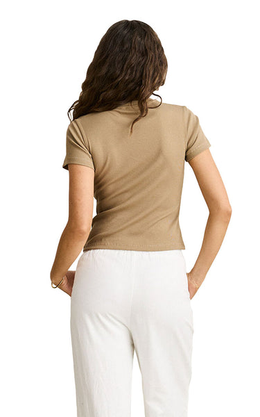 Everyday Rib Tee in Brown