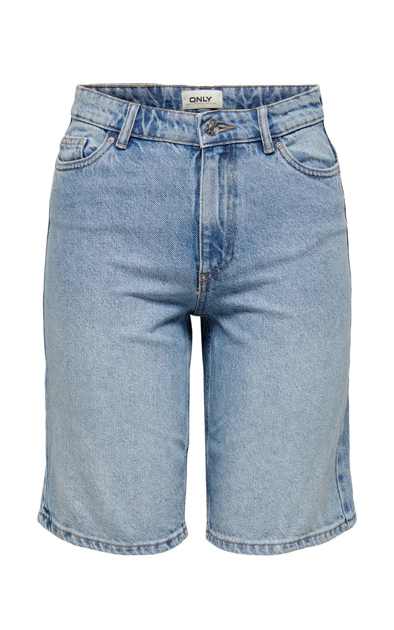 Sonny Wide Shorts in Light Blue Denim