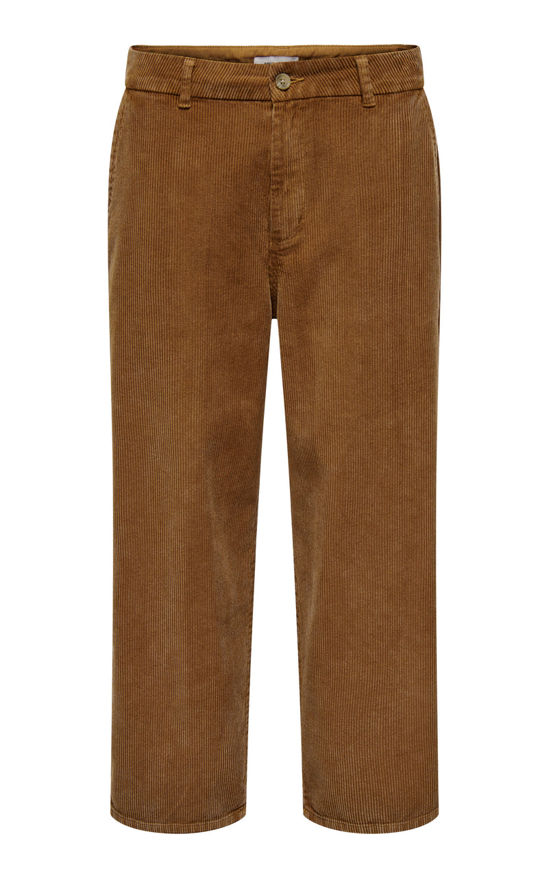 Power Life Loose Cord Trousers in Rubber Brown