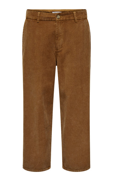 Power Life Loose Cord Trousers in Rubber Brown