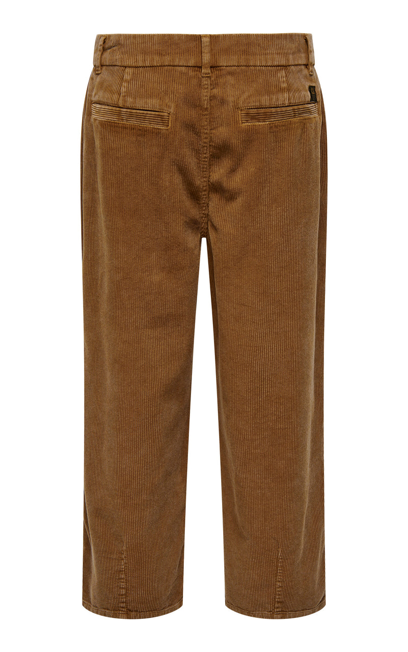 Power Life Loose Cord Trousers in Rubber Brown