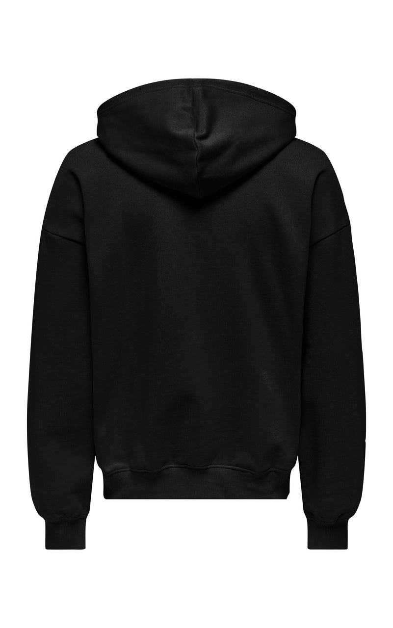 Turner Vintage Full-Zip Hoodie in Black