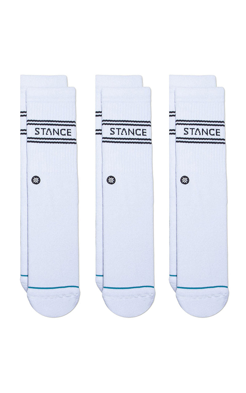 Basics 3-Pack Crew Socks in White