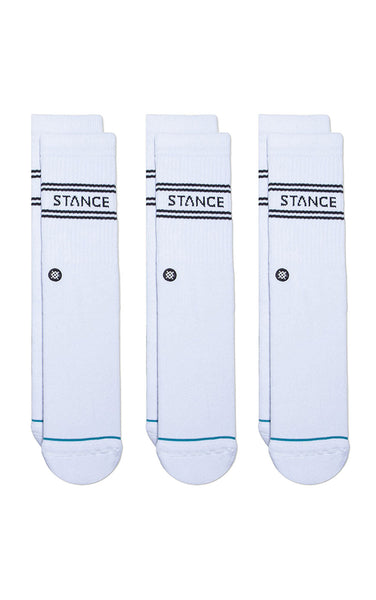 Basics 3-Pack Crew Socks in White