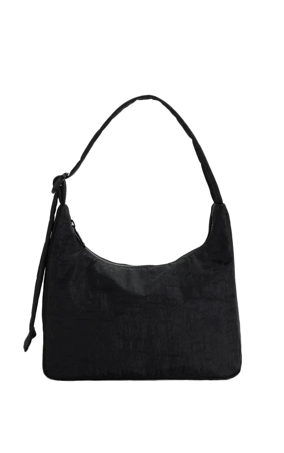 Mini Nylon Shoulder Bag in Black
