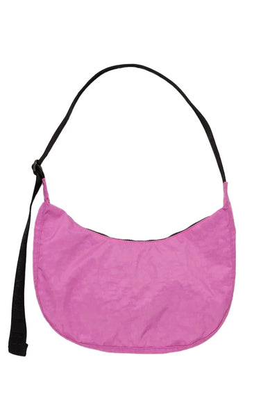 Medium Nylon Crescent Bag in Extra Pink