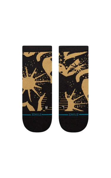 RUN Sun Dust Quarter Socks in Black/Brown