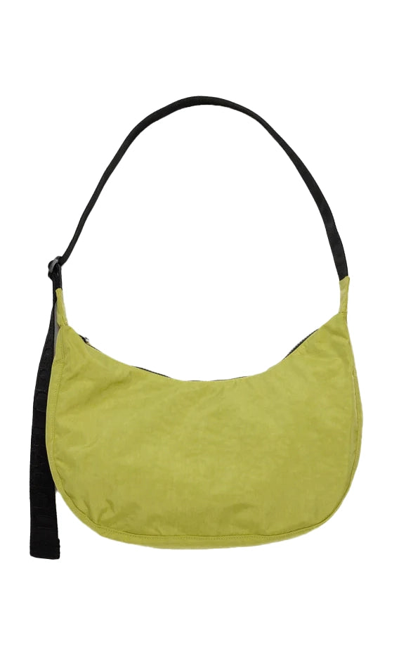 Medium Nylon Crescent Bag in Lemongrass