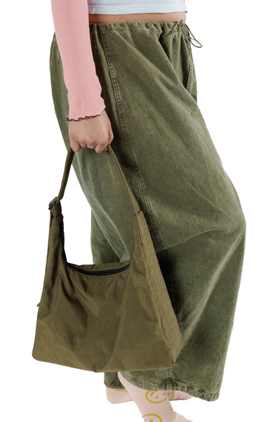 Nylon Shoulder Bag in Seaweed