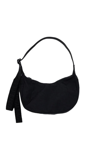 Small Nylon Crescent Bag in Black