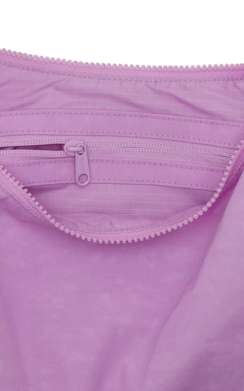 Medium Nylon Crescent Bag in Peony Pink