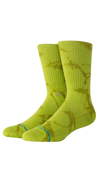 Icon Dye Crew Socks in Green