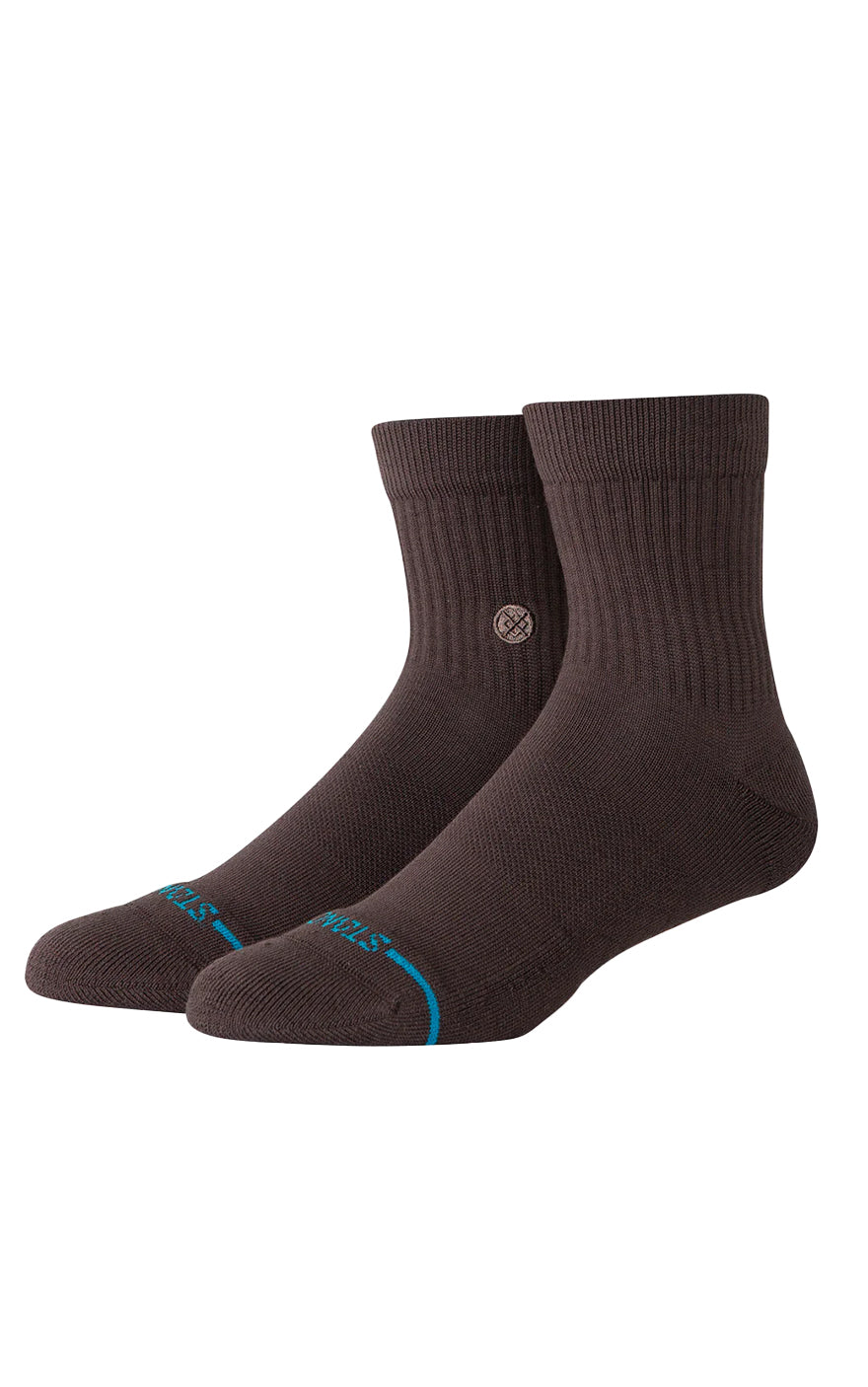 Icon Quarter Socks in Dark Brown