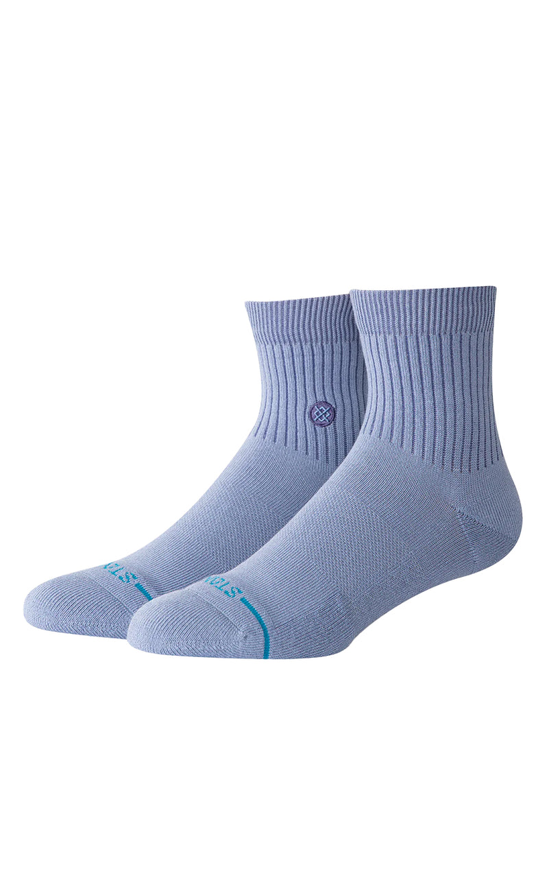 Icon Pop Quarter Socks in Stone Blue