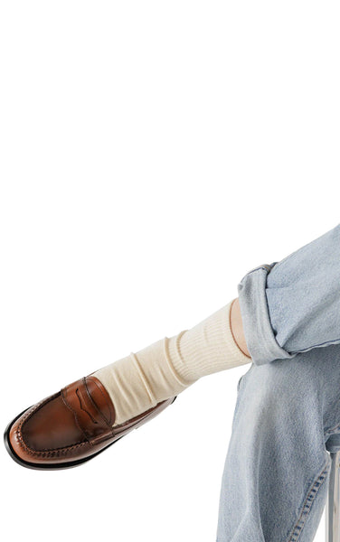Ribbed Sock in Ecru