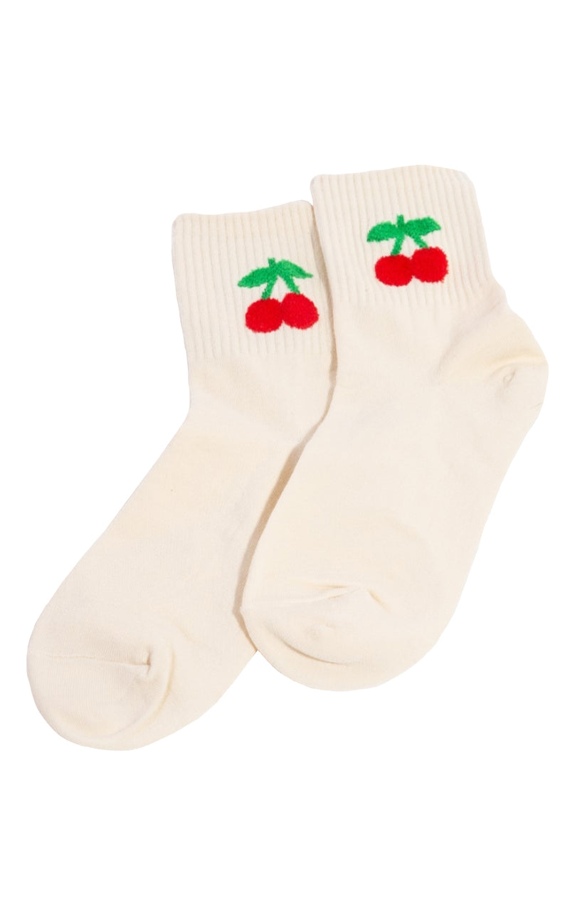 Cherry Sock in Beige