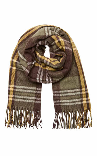 Ellen Scarf in Silver Mink with Check
