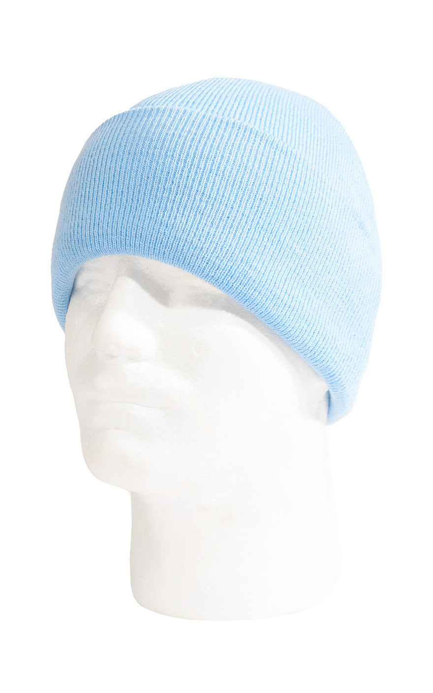 Fine Knit Watch Cap in Light Blue
