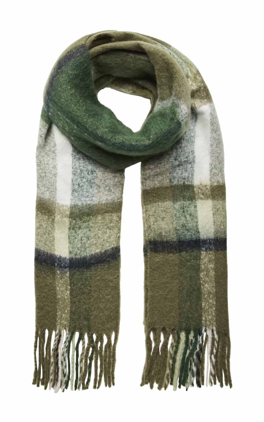 Bea Scarf in Deep Lichen Check