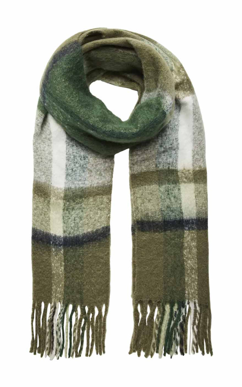 Bea Scarf in Deep Lichen Check