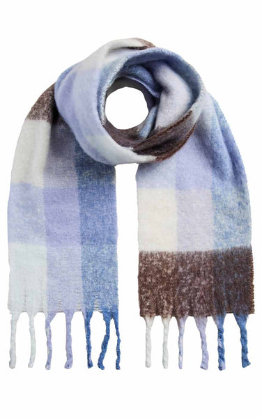 Jova Long Scarf in Fudge Lavender Check