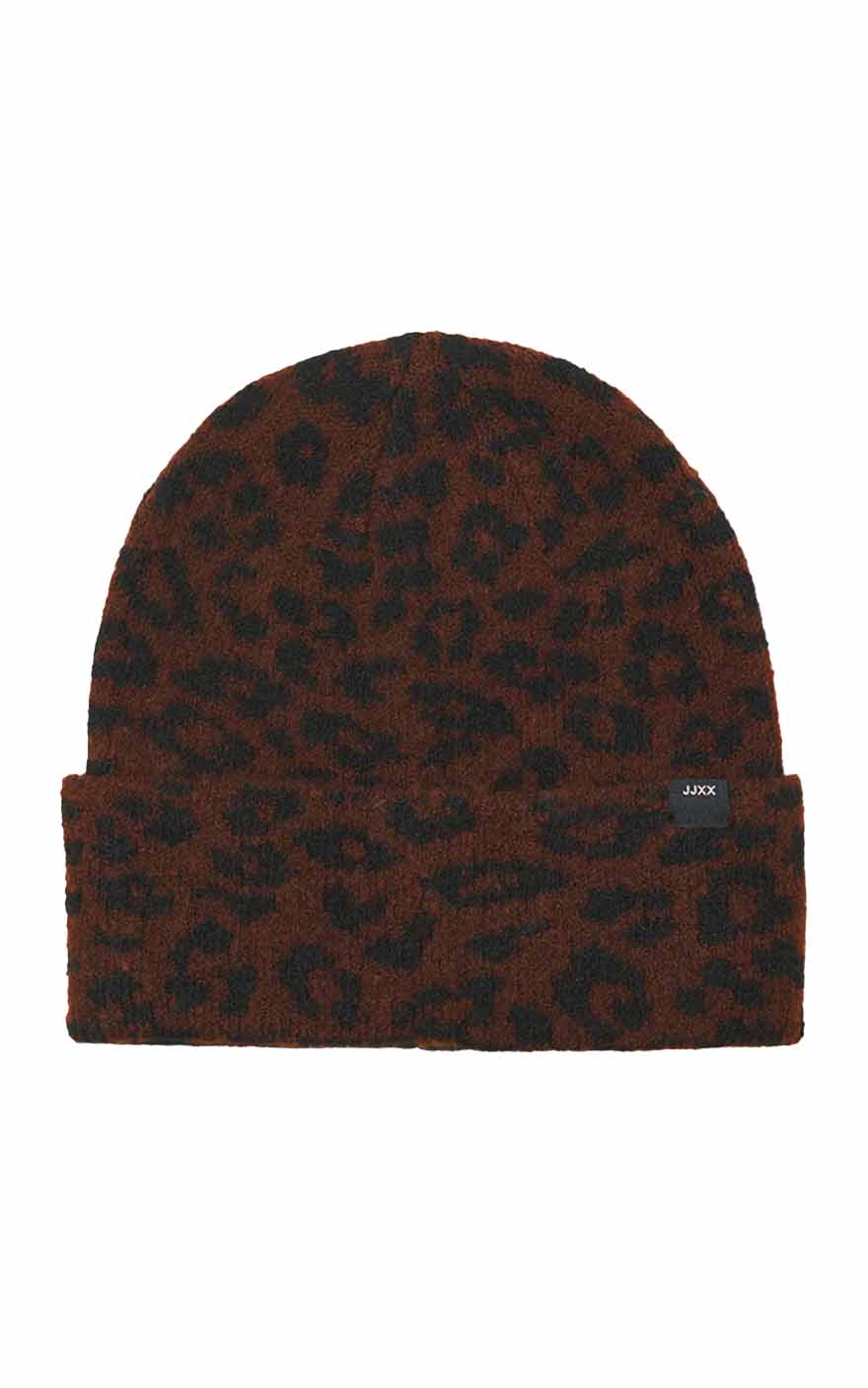 Molly Beanie in Toasted Coconut with Leopard