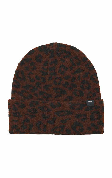 Molly Beanie in Toasted Coconut with Leopard