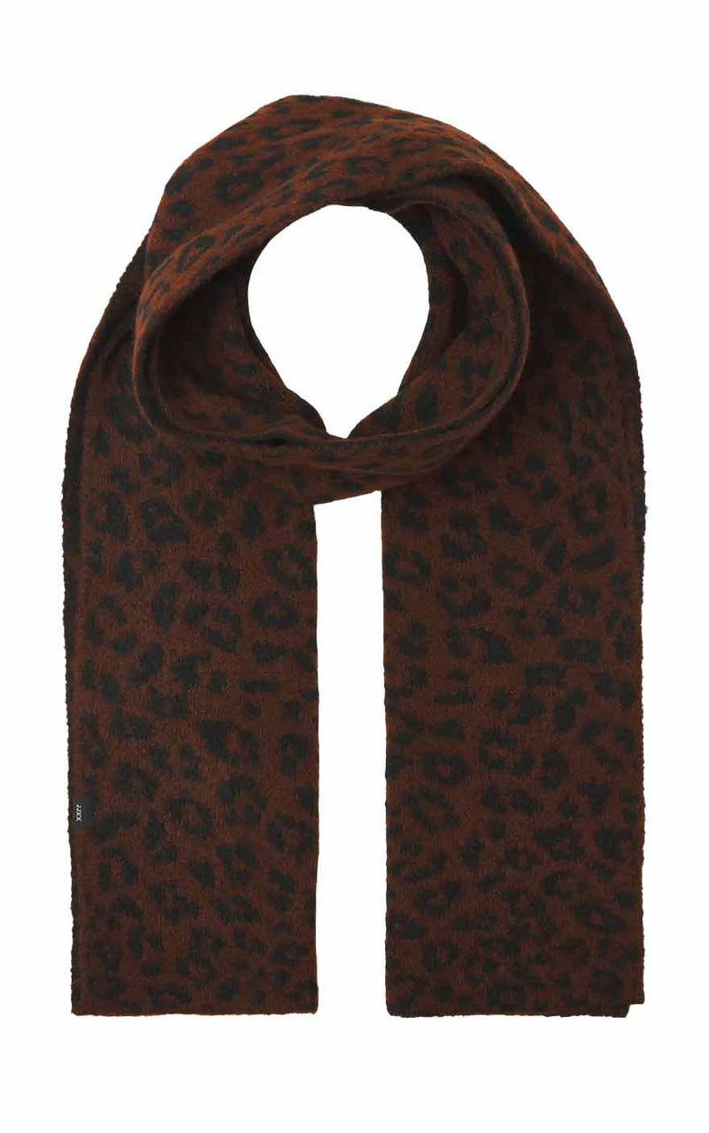 Molly Scarf in Toasted Coconut with Leopard