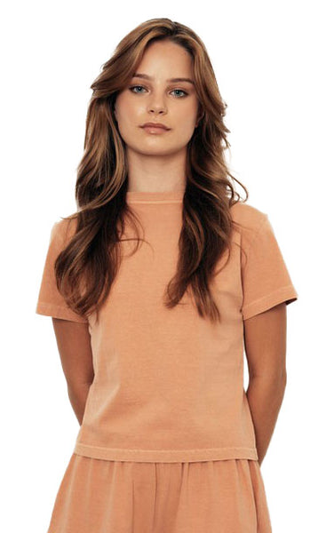 Washed Soft Crop Tee in Clay