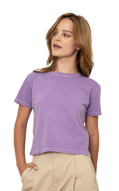 Washed Soft Crop Tee in Lavender