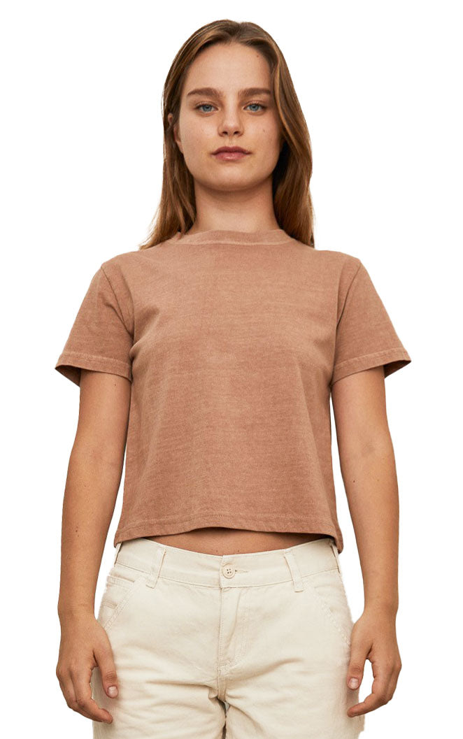 Washed Soft Crop Tee in Timeless Taupe