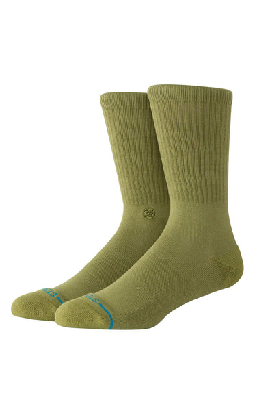 Icon Crew Socks in Olive