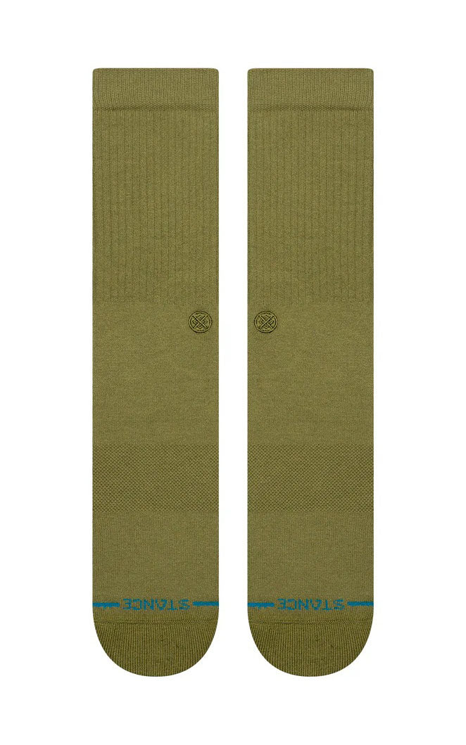 Icon Crew Socks in Olive