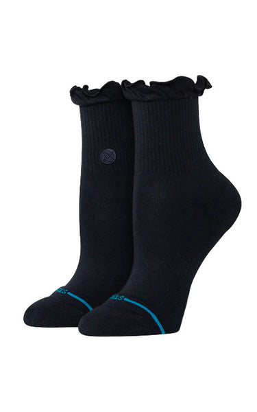 Ruffle Icon Quarter Socks in Black