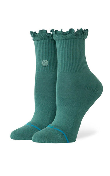Ruffle Icon Quarter Socks in Teal