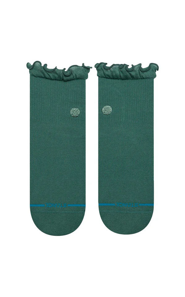 Ruffle Icon Quarter Socks in Teal