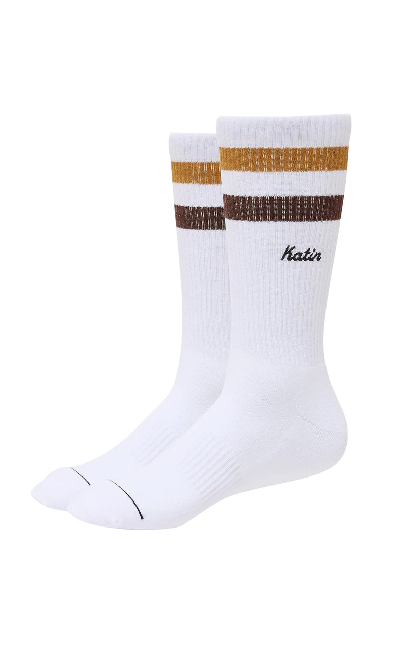 Felix Stripe Sock in Bluff with Cocoa