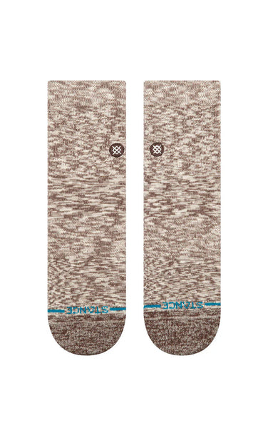 Slub Quarter Socks in Brown