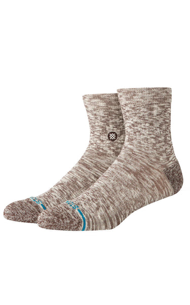 Slub Quarter Socks in Brown