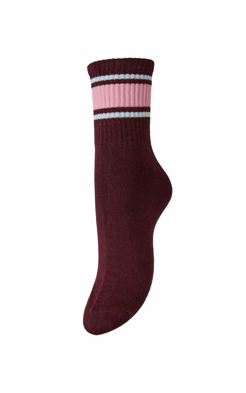 Sabine Sock in Winetasting with Wide Sea Pink & Nantucket Breeze