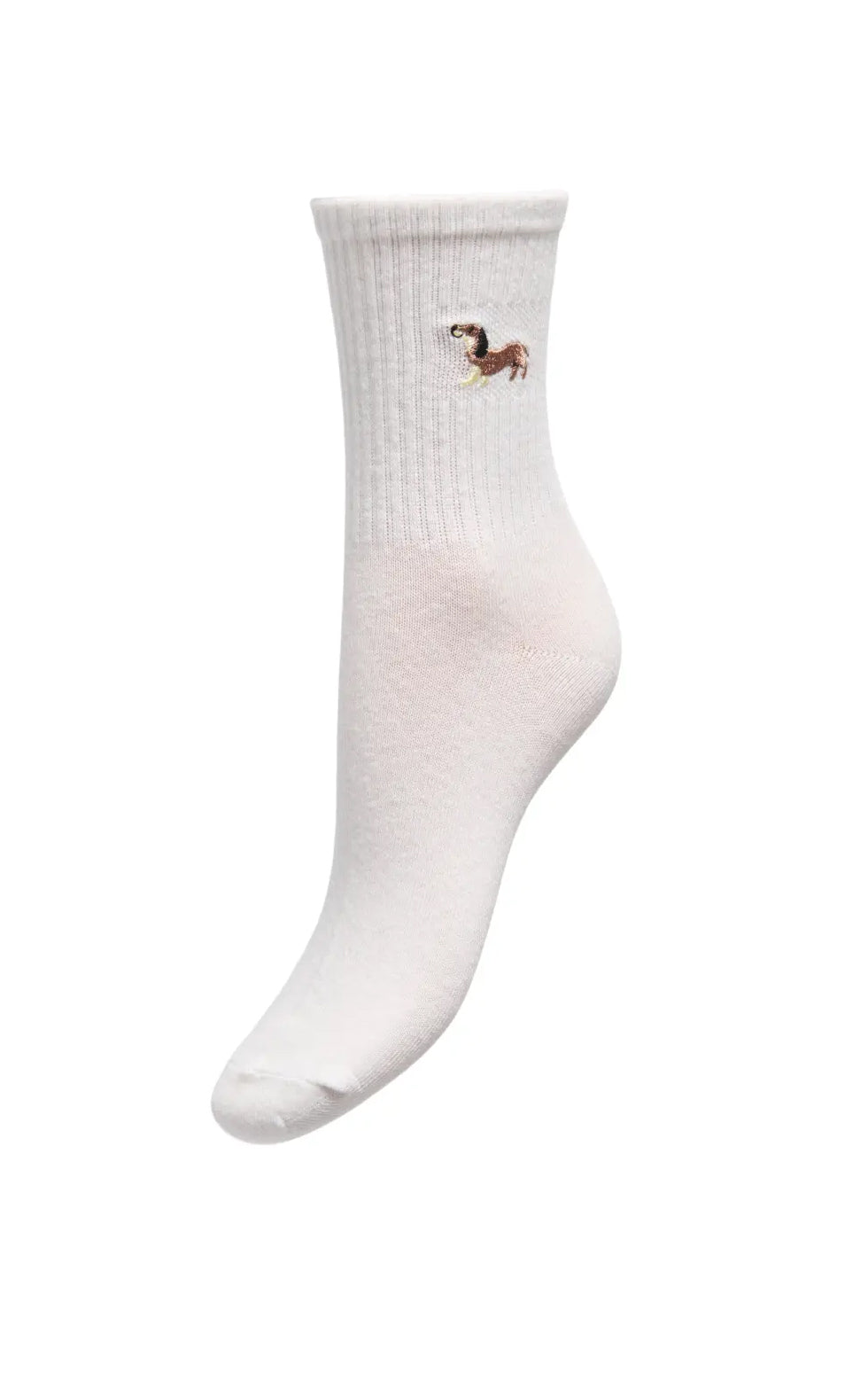 Sophia Tennis Sock Cloud Dancer with Dachshund
