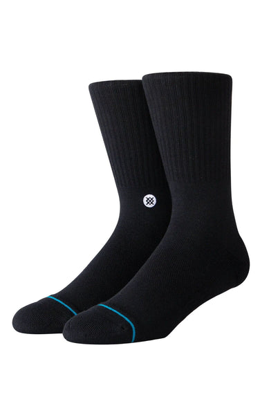 Icon Crew Socks in Black